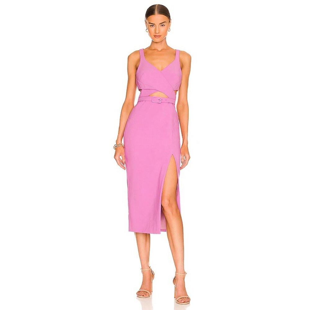 LIKELY Penelope Belted Cut-Out Midi Dress in Amethyst Purple 12